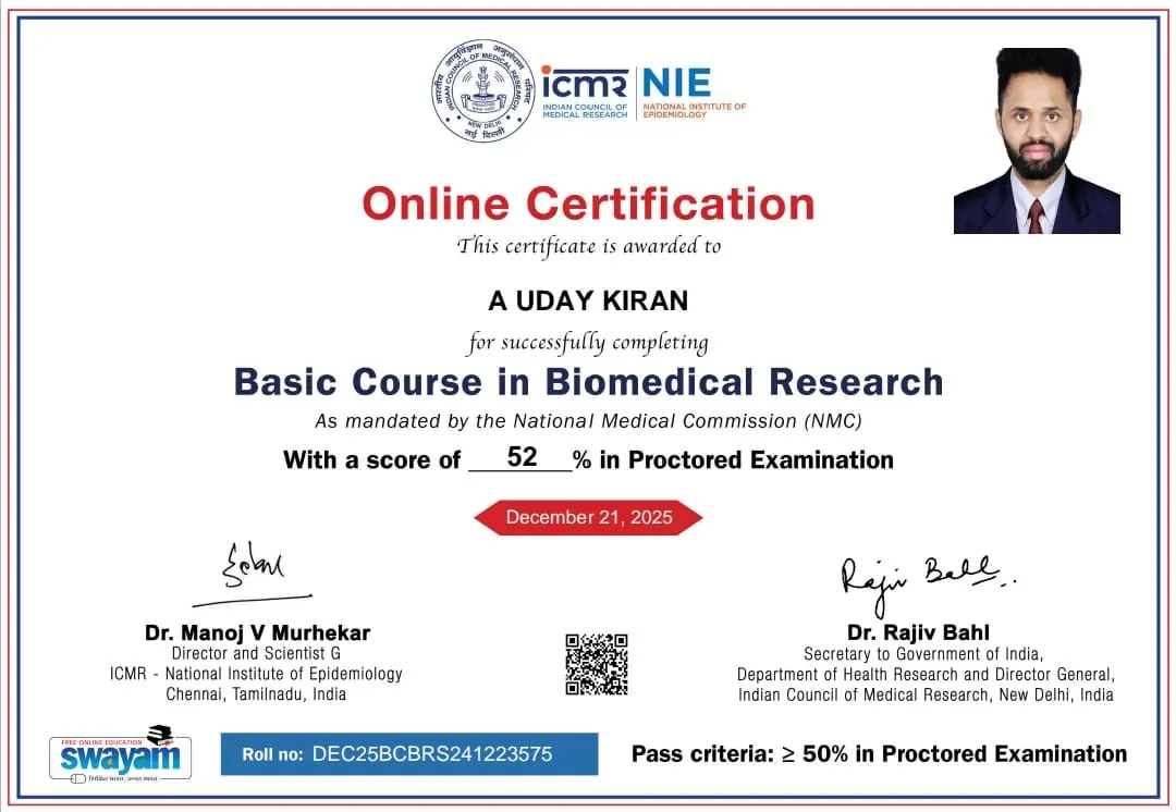 ICMR–NIE Biomedical Research Certification